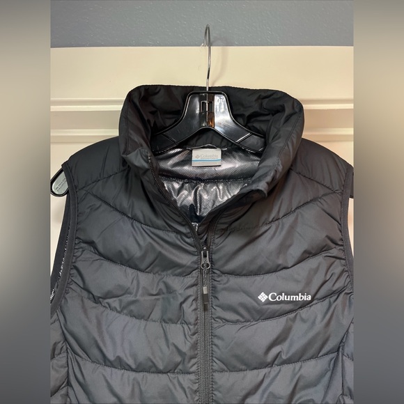 Womens Large Columbia Powder Lite II Vest Black Puffer Insulated Water Resistant - Picture 3 of 16